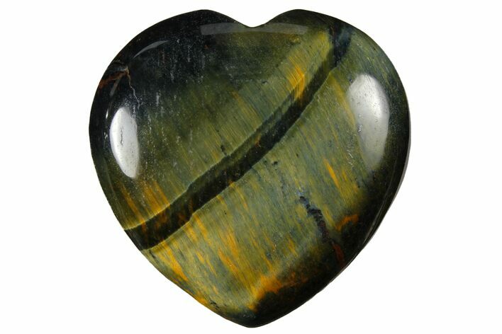 1.6" Polished Blue Tiger's Eye Hearts - Photo 1